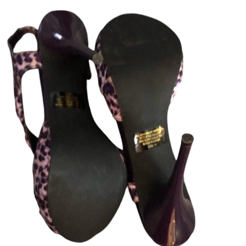 Wild Rose size 10 Purple Leopard Heels platform at toe for comfort - Picture 5 of 10